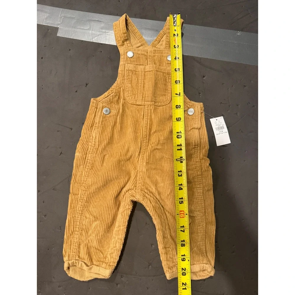 Old Navy Baby Mustard Corduroy Overalls 3-6 Months Cotton Bib Overalls